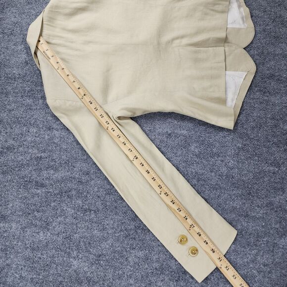 Banana Republic Blazer Womens 6 Beige Linen Stretch Blend Casual Y2K Career Coat - Picture 9 of 16